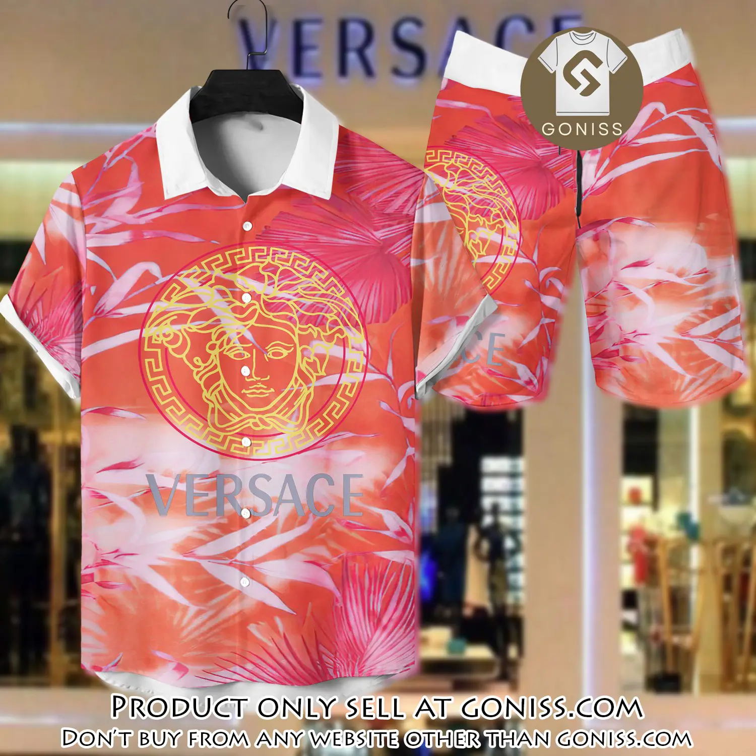 Versace luxury hawaiian shirt & short set lhs1206 gn5652814